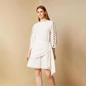 Sachin + Babi Gemma Midi Seersucker Dress Sz 6 Antique White